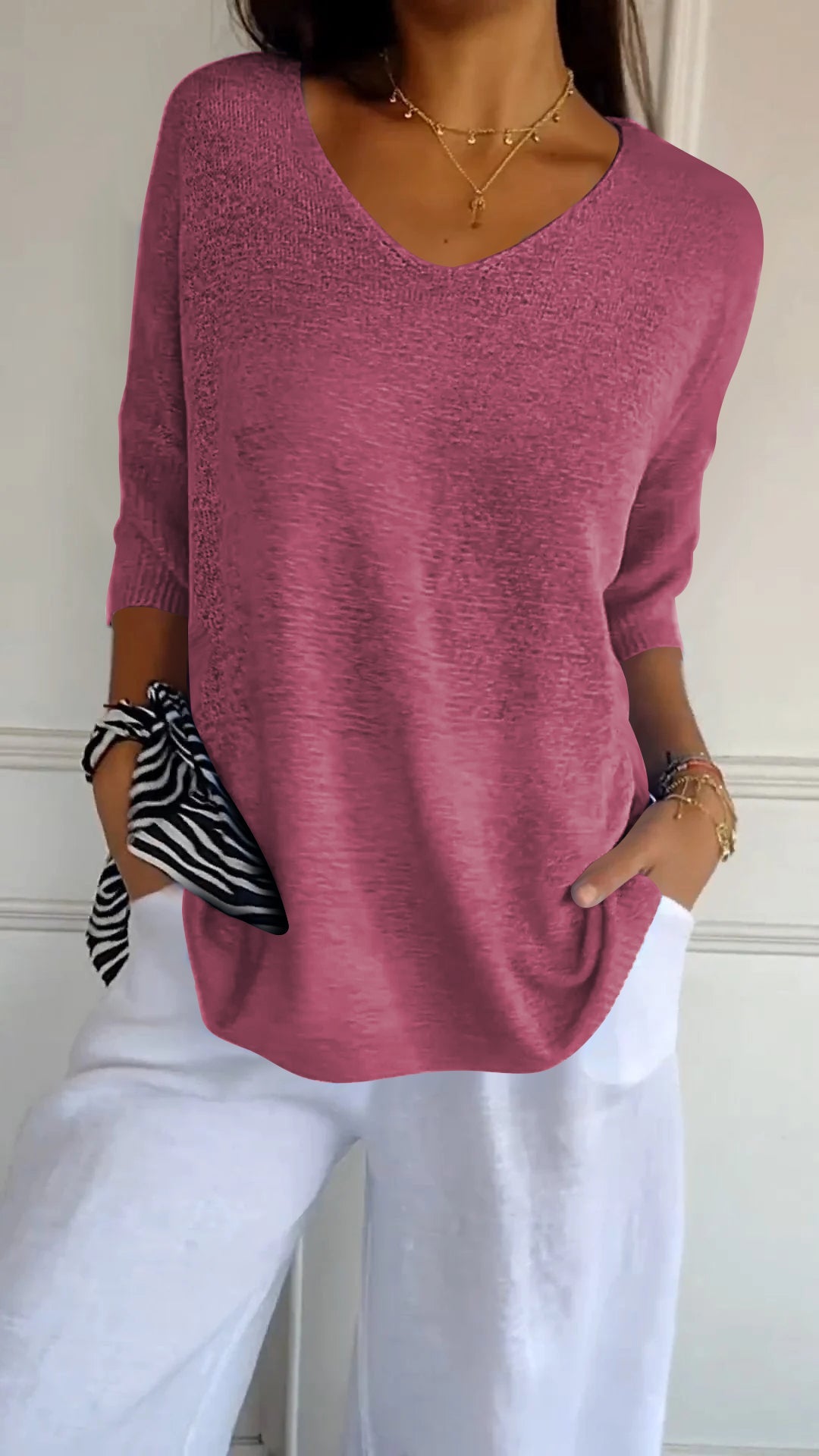 Alexa™ Knit Top with V-neck